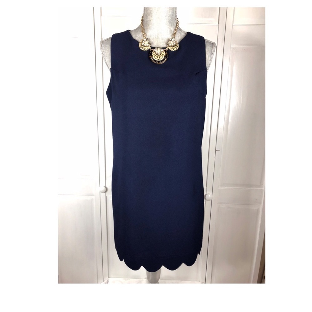 MONTEAU SLEEVELESS NAVY SHEATH DRESS l 0965